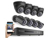 Amcrest 720P Tribrid HDCVI 8CH 2TB DVR Security Camera System w 4 x 1MP Bullet Cameras 4 x 1MP Dome Cameras Black