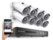 Amcrest 720P Tribrid HDCVI 8CH 2TB DVR Security Camera System w 8 x 1MP Bullet Cameras White