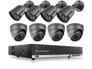 Amcrest 960H 8CH 1TB DVR Security Camera System w 4 x 800 TVL Bullet Cameras 4 x 800 TVL Dome Cameras