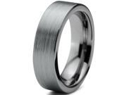 Tungsten Wedding Band Ring 6mm for Men Women Comfort Fit Flat Pipe Cut Brushed Lifetime Guarantee