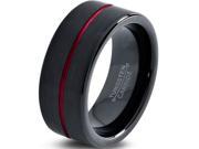 Tungsten Wedding Band Ring 10mm for Men Women Red Black Pipe Cut Brushed Polished Lifetime Guarantee Tungsten Wedding Band Ring 10mm for Men Women Red Black Pipe Cut Brushed Polished Lifetime Guarantee