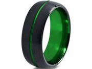 Tungsten Wedding Band Ring 10mm for Men Women Green Black Domed Brushed Polished Center Line Lifetime Guarantee Tungsten Wedding Band Ring 10mm for Men Women Green Black Domed Brushed Polished Center Line Lifetime Guarantee