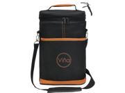 Vina® Wine Travel Carrier Cooler Bag 2 bottle Wine Champagne Carrying Tote Picnic Cooler Insulated Travel Brown Case