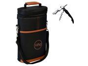 Vina® Travel Carrier Cooler Bag 2 bottle Wine Tote Picnic Cooler Insulated Case
