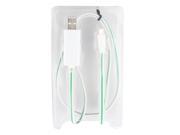 THG W AA4C06VSC01GR White Blue Light Micro Flat USB Data Charger Cable For Samsung HTC Motorola Cellphone