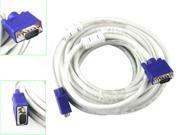 THG W AH7313VGA34MM10001WH 10m 15 PIN SVGA SUPER VGA Monitor M M Male To Male Cable CORD FOR PC TV White