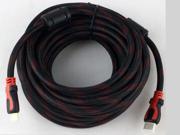 THG W AO2HDTOHD100M04BKRD High Speed 1.4v HDMI to HDMI Cable with Nylon Net Two Ferrites Black Red White