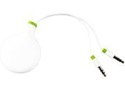 THG W AN301201WH 5ft White Retractable 3.5mm M M Audio Extension Cable Cord For Cellphone Tablet