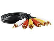 THG W AJ3C013AV01BK New 16FT 5 Meter RCA AV Cable Lead 3 to 3 AV Audio Video Stereo Male 16 ft 5M