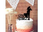 Bride and Groom Hug with Heart Script Mr Mrs Wedding Cake Topper
