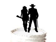 Guns Out Sexy Country Wedding Cake Topper Personalized Cake Topper