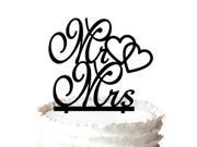 Script Mr and Mrs with Hearts Traditional and Elegant Silhouette Wedding Cake Topper Lovely Heart Cake Decor