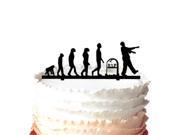 Evolution Of the Zombie Cake Topper Zombie Apocalypse Wedding Cake Topper Birthday Cake Topper Halloween Cake Topper Zombie