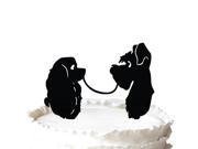 Unique Couple Dogs Silhouette Wedding Acrylic Cake Topper