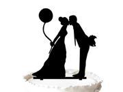 Rustic Wedding Cake Topper Silhouette Groom and Bride Acrylic Cake Topper Kissing Couple Script Cake Topper