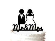 Modern mr mrs Cute Cake Decor Groom and Bride Wedding Cake Topper Silhouette Boy and Girl Silhouette Acrylic Cake Topper