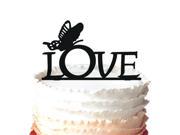 Wedding Cake Topper LOVE and Butterfly Rustic Wedding Cake Topper