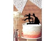 Funny Bride and Groom Silhouette Wedding Cake Toppers MR MRS Cake Topper
