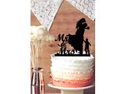 Romantic Wedding Cake Toppers Bride and Groom with Little Boy Silhouette Mr Mrs Wedding Cake Topper