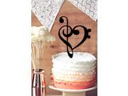 Musician Wedding Gifts Music Note Silhouette Wedding Cake Topper Unique Cake Topper Heart
