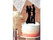 Wedding Cake Topper Silhouette Bride Groom Holding Baby with a Little Boy Happy Family Cake Topper