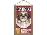 Shih Tzu puppy cut Top Dog Inn 10 x 16 wood plaque sign