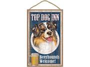 Australian Shepherd Aussie Top Dog Inn 10 x 16 wood plaque sign
