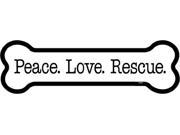 Peace Love Rescue 2 X 7 Dog Bone Shaped Car Magnet