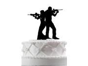 Rifle with Gun Bride and Groom Funny Wedding Cake Topper