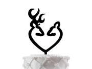 Wedding Cake Topper Deer Silhouette for Christmas Decoration Party Cake Topper Black