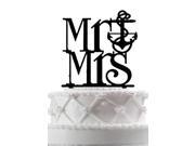 Script Mr Mrs Anchor Wedding Cake Topper Silhouette Wedding Cake Topper