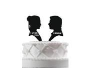 Two lovers Solo Silhouette Wedding Cake Toppe