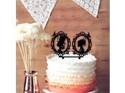 Skeleton Camero Silhouette Wedding Cake Topper Halloween Wedding Cake Topper
