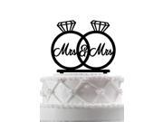 Mrs Mrs Wedding Cake Topper Engagement Rings Cake Topper Lesbian Cake Topper Same Sex Wedding Cake Topper