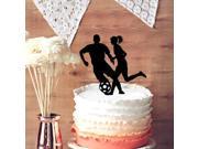 Groom and Bride with Soccer Football Silhouette Wedding Cake Topper Soccer Players Wedding Decor
