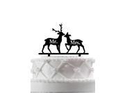 Rustic Keepsake Cake Topper 2 Deers with Mr and Mrs Wedding Cake Topper