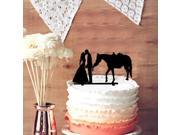 Rustic Groom and Bride Horse Eating My Bouquet Wedding Cake Topper