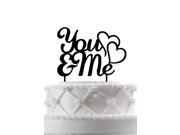 Romantic Acrylic Cake Topper you Me with Two Hearts Cake Topper Party Decoration Cake Stand