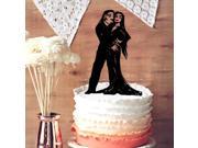 Special Bride and Groom Silhouette Halloween Wedding Cake Topper