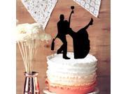 Sweet Love Groom and Drunk Bride Silhouette Wedding Cake Topper Couple Cake Topper for Party Decor