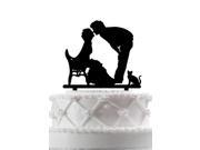 Unique Wedding Cake Topper Bride and Groom with Cat Wedding Cake topper Silhouette