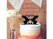 2 Pigeons with Double Hearts Cursive Mr Mrs Wedding Party Cake Topper