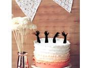 4 Zombie Hands Silhouette Halloween Wedding Cake Topper Cupcake Toppers