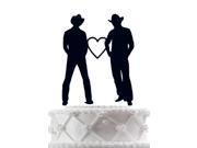 Rustic Cake Topper 2 Males Wedding Cake Topper Gay Wedding Two Cowboys Wedding Cake Topper