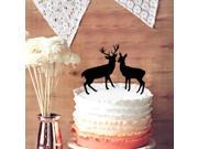 Black Deer Wedding Cake Topper Rustic Country Chic Cake Topper for Wedding and Christmas