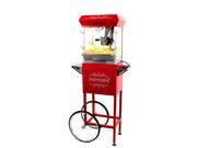 Paramount 6oz Popcorn Maker Machine Cart New Upgraded Feature Rich 6 oz Hot Oil Popper [Color Red]