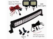 Sldx 22 120w Curved Light Bar with 2pcs 18w 4 Spot Led Light Bar for Off Road SUV ATV PICKUP Truck 12V 24V IP67 Free Two Wiring Harness