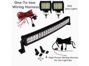 Sldx 26 144w Off Road Curved Led Light Bar with 2pcs 18w Spot Led Light Bar for Truck suv atv IP67 Free Two Wiring Harness