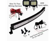 Sldx 50 288w Curved Led Light Bar 17280LM with 2pcs 4 18w Spot Led Accent Light Bar for Off road Truck 4WD IP67 Free Two Wiring Hanress