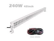 sldx 42 240w White led Light Bar Spot Flood Combo 14400LM for Truck Jeep SUV ATV Off Road IP67 Free Wiring Harness